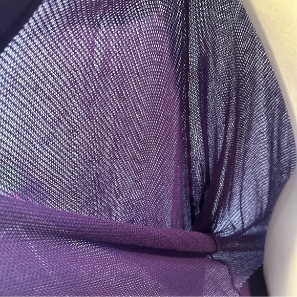 Express Purple Mesh Dolman Sleeve Open Cardigan Sweater - Picture 3 of 10